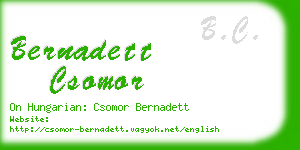 bernadett csomor business card